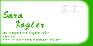 sara kogler business card
